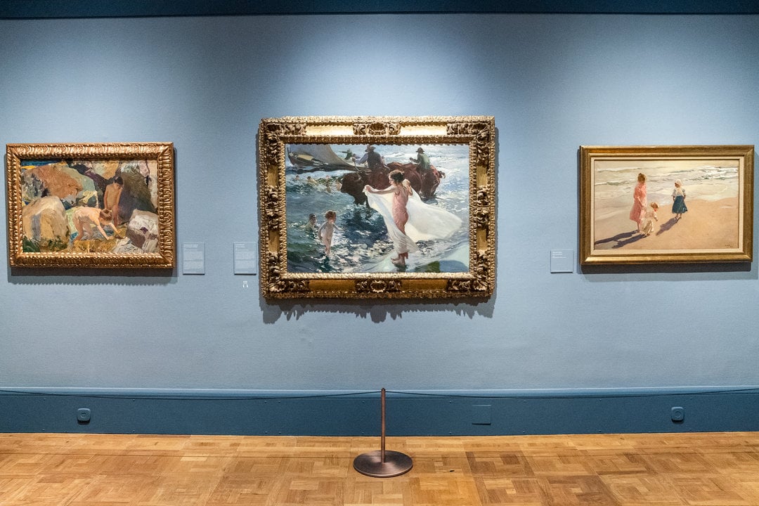 Varias de las obras que componen la exposición 'La edad dichosa. La infancia en la pintura de Sorolla’, en el Museo Sorolla, a 31 de enero de 2022, en Madrid