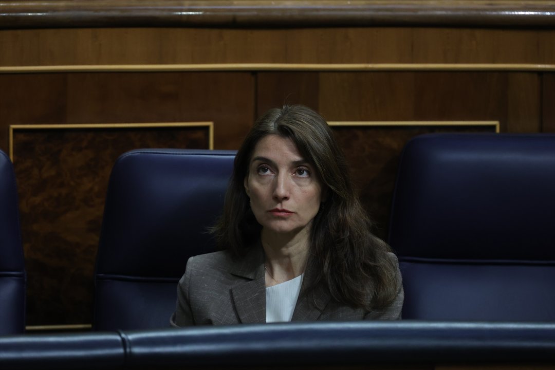 La ministra de Justicia, Pilar Llop, durante una sesión plenaria en el Congreso de los Diputados, a 20 de abril de 2023, en Madrid (España). 