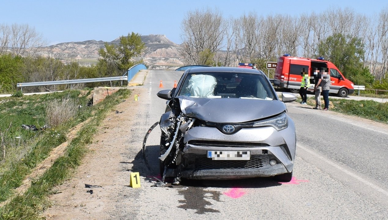 Accidente de tráfico en Buñuel con dos menores atropelladas. (Foto: Policía Foral)