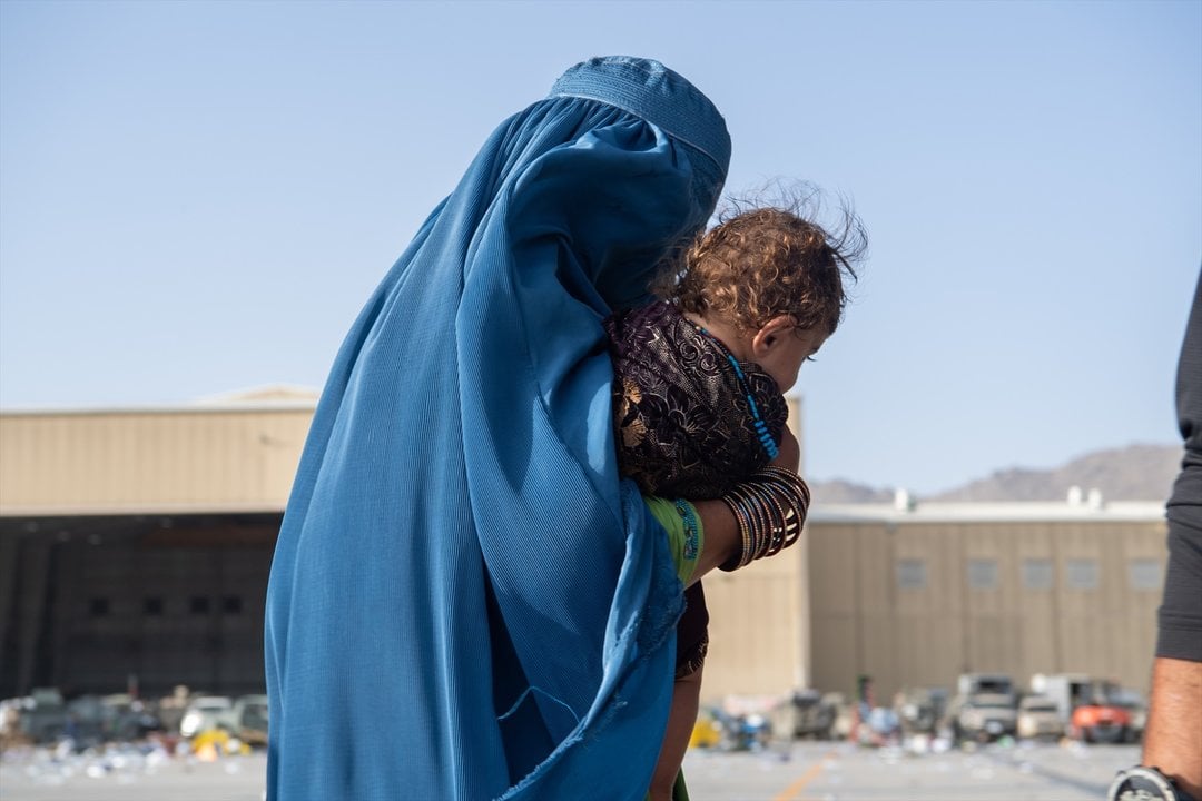 Refugiada afgana, agosto de 2021 en Kabul. (Foto: Europa Press)