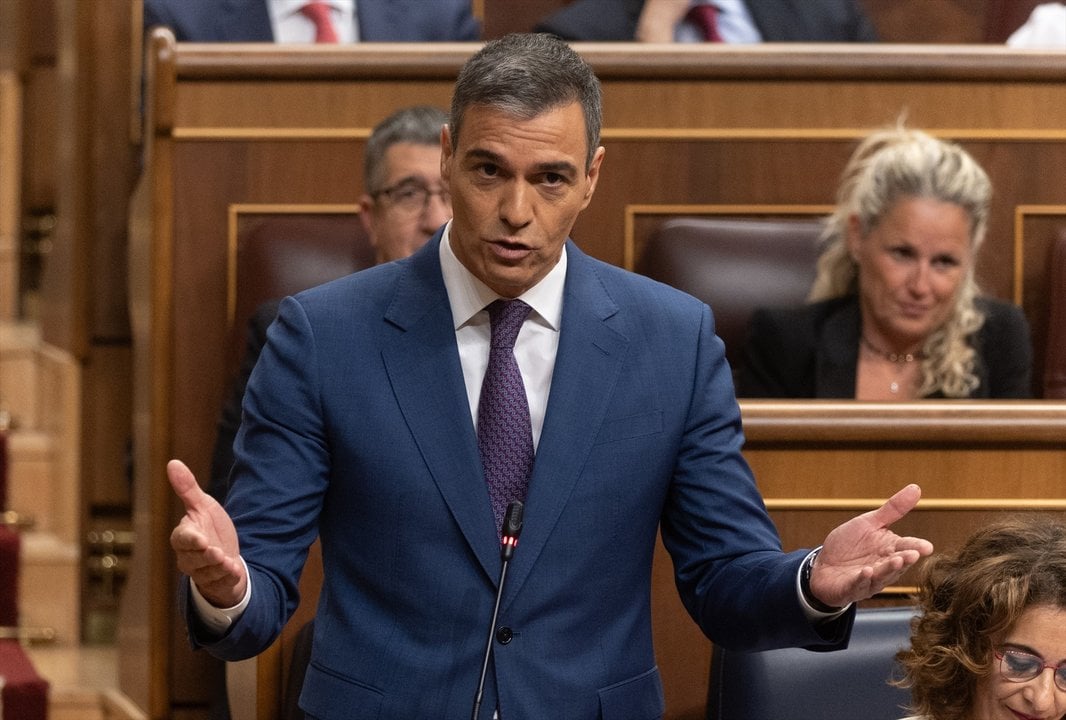 l presidente del Gobierno, Pedro Sánchez, interviene durante una sesión de control, en el Congreso de los Diputados, a 12 de junio de 2024, en Madrid. (Foto:  Eduardo Parra / Europa Press)