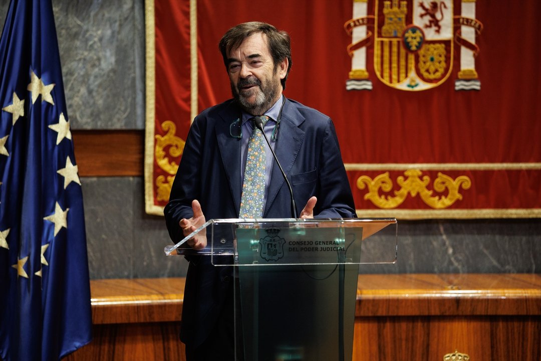 l presidente del Consejo General del Poder Judicial (CGPJ), Vicente Guilarte, interviene durante el acto de entrega de los XI Premios a la Calidad de la Justicia, en la sede del Consejo General del Poder Judicial (CGPJ), a 21 de junio de 2024, en Madrid. (Foto: Alejandro Martínez Vélez / Europa Press)