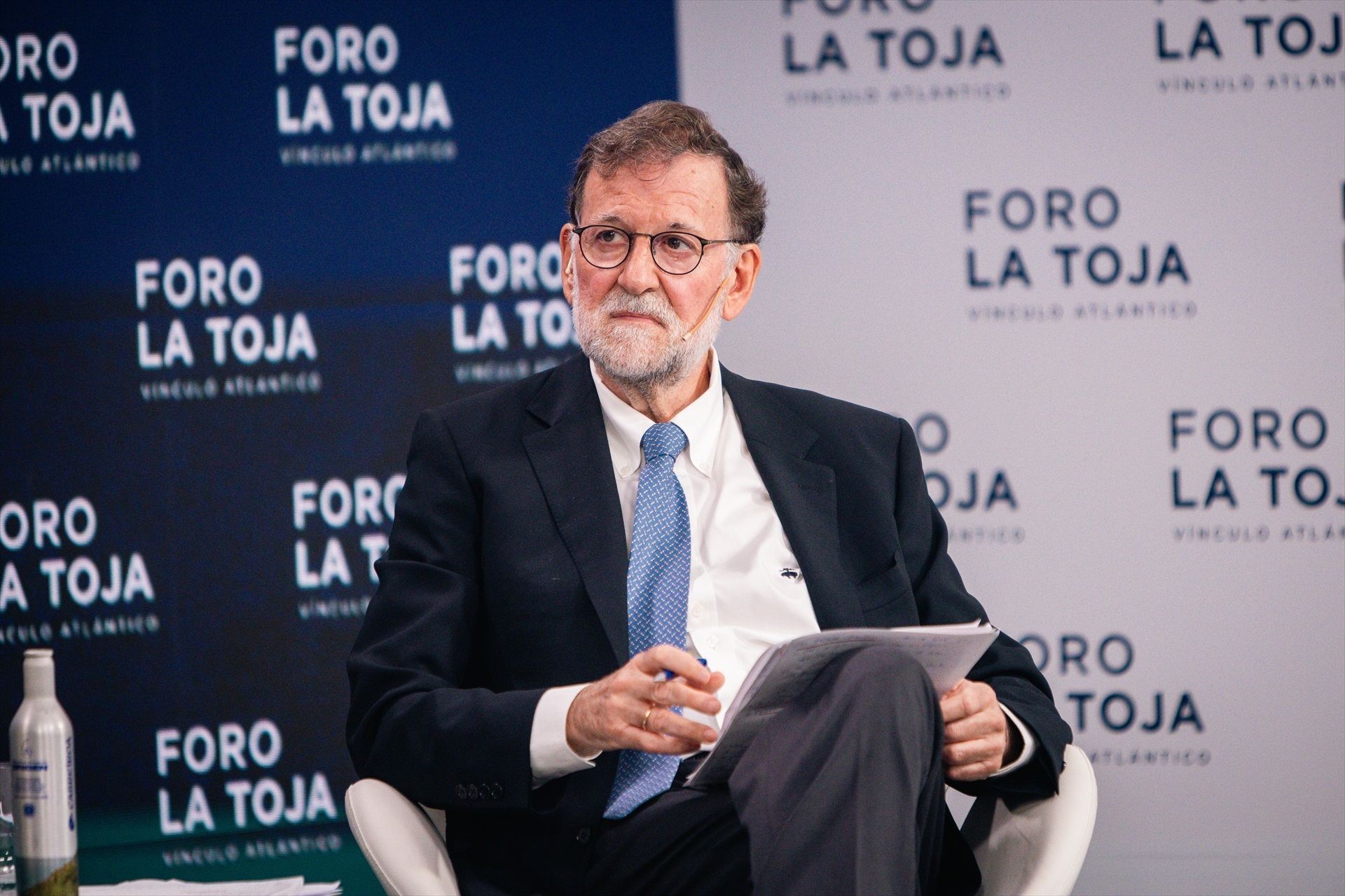 El expresidente del Gobierno Mariano Rajoy participa en el V Foro La Toja-Vínculo Atlántico, a 29 de septiembre de 2023, en la Isla de La Toja, O Grove, Pontevedra, Galicia (España). (Foto: Agostime / Europa Press)